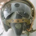 خوذة طيار عسكرية فرنسية قديمة مع قناع أوكسجين ULMER Paris