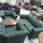 طقم كنب جلد لون اخضر و جلسه انتظار مكتبي