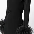 فستان براند اصلي 16Arlington بأطراف ريش