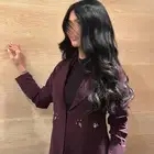 عبايه كريب لون بنفسجي مع كريستال قصة نص كلوش