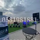 اضاءه ليزر افتتاح محل بلونه راقصه