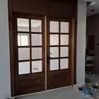 باب قشره سنديان مع زجاج درفتين