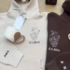 هوديات شتويه انيق للجنسين مع كتابة اول حرف من كل اسم