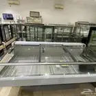 ثلاجات عرض اسماك و لحوم طازجة باب سحاب زجاج توصيل مجاني