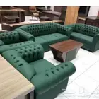 كنب مكتبي جلد مودرن لون اخضر مادل امريكي ديكور كلاسيك