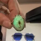 خاتم فضه وحجر عقيق عليه رسمة عقرب