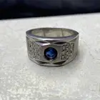 خاتم فضة عيار 925 إيطالي بفص ياقوت ازرق