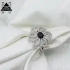 خاتم فضه نسائي راقي ومميز عيار 925 مرصع بفصوص زركون فاخر