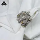 خاتم فضة نسائي راقي وفاخر عيار 925 إيطالي بفصوص ملونة