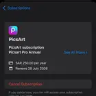 حساب Picsart برنامج تصاميم به اشتراك سنه