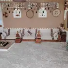 جلسات الخارجية كراسي خشب و حديد مع طاولة