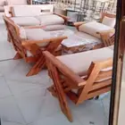 طقم  جلسات  حديد  وخشب