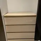 طاوله خشب ايكيا بني فاتح ادراج