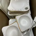 طقم سفره ابيض وذهبي 200 ريال