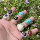 خواتم فضه بحجار كريمه اصليه منوعه