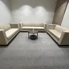 طقم كنب بيج استخدام قليل جدا  شبه نظيف