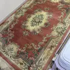 سجاد صيني صوف يدوي بلون قرمزي