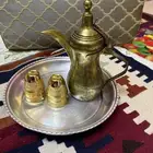 للبيع دله قديمه تراثيه مختومه رسلان وطقم صغير براد فخار