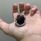 خاتم عقيق افريقي طبيعي وفضة صياغة الشريف ثقيلة 3