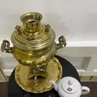 سماور شاي على الفحم نحاس ثقيل وشغل يدوي قديم ونضيف جد ا