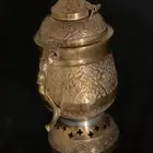 أصغر سماور نحاسي منقوشل عمل الشاي للعزبه