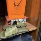 Alligator leather slipper