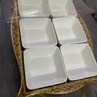صحن حلويات ومكسرات سراميك ذهبية اللون
