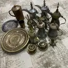 تراثيات ونحاسيات للبيع دلال وصواني وابريق وكوبه واخرى