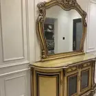 طاولة مدخل كلاسيكية ذهبية   مرآة فخمة   حالة ممتازة