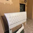 سرير نفرين مع ظهرية أبيض مستخدم