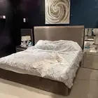 غرفة نوم سرير شاموا زيتي بني مع ماتريس