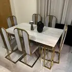 طاوله طعام   مع مدخل   وطاوله قهوه خشبي مع قطعتين جانبيه