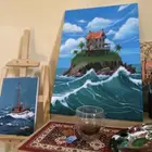 لوحة للبيع رسم يدوي رسم الفنانة الوجد