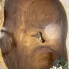 طاوله خشب طبيعي وسط
