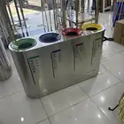 سطل زباله استيل 4 فتحات   3 فتحات بوابه ألمنيوم