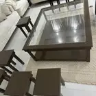 طاوله كبيره دورين من فوق زحاجي   9 طاولات خدمه   3 طاولات ز