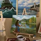 فنانة ارسم لوحات يدوية اكريلك و زيتي