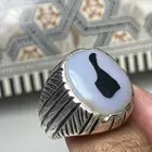 خاتم عقيق يماني مصور صياغة بحرينية