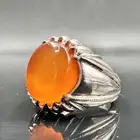 خاتم بحجر عقيق يماني اصفر