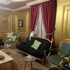 طقم فرنسي خشب صوف كبير و 4 كراسي