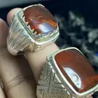 خاتم عقيق يماني مزعفر حمادة vip ( خاتمين )