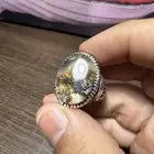 خاتم عقيق طحلبي و زجاجي صياغة عارف برتاش