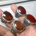 خاتم عقيق يماني صياغة عارف ( 4 خواتم )