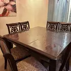 طاولة طعام خشب ماليزي مستخدمه نظيفه