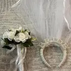 طقم ملك فستان و مسكه وطوق شعر