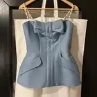 بلوزه توب سماوي ماركة Meanblvd