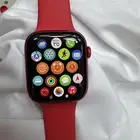 ساعه ابل الإصدار الثامن اللون احمر. جديده نسبه البطاريه 100