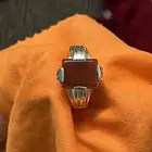 خاتم فضة عقيق احمر تركي صياغة نجفية