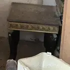 طاوله خشب اربع قطع خدمه وطاوله كبيره