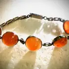 سوار اسوارة فضة انتيك بحجر عقيق أحمر عسلي